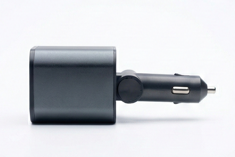 Premium Metallic 4 in 1 Car Charger with Adjustable Head & Fast Charging